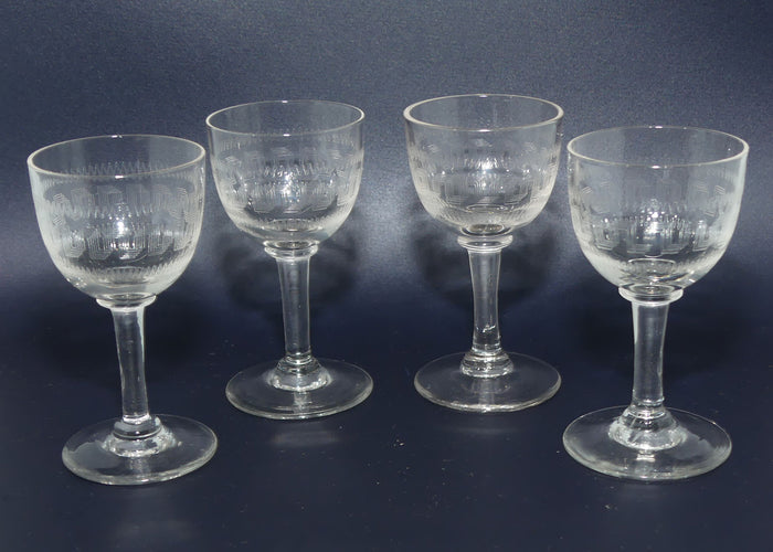 Set of 4 Edwardian Pall Mall Sherry glasses