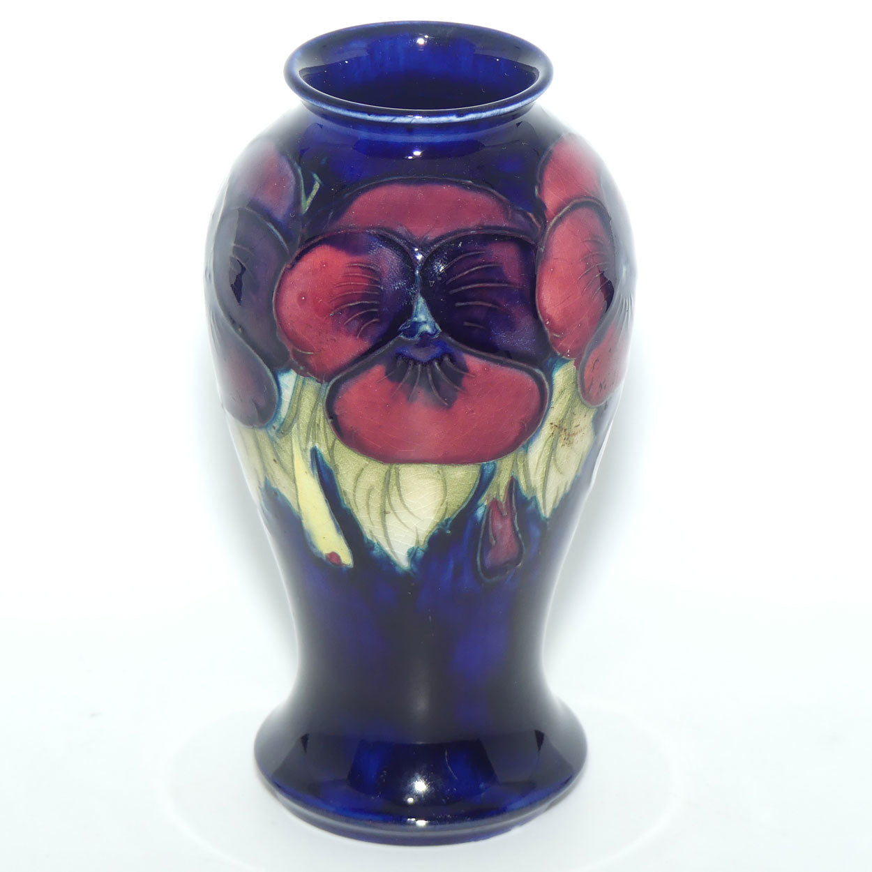 William Moorcroft Pansy 46/5 vase | original paper label intac
