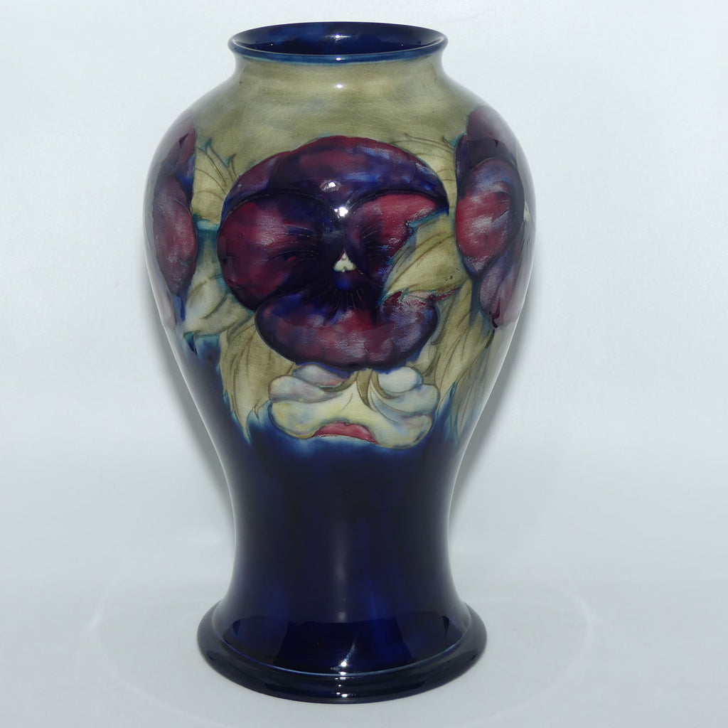 William Moorcroft Pansy on White tall vase | Shape 65/12