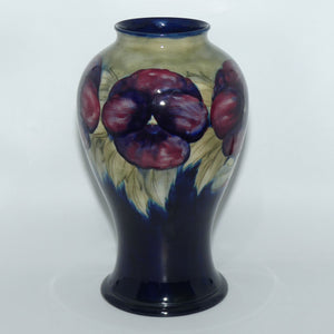 William Moorcroft Pansy on White tall vase | Shape 65/12