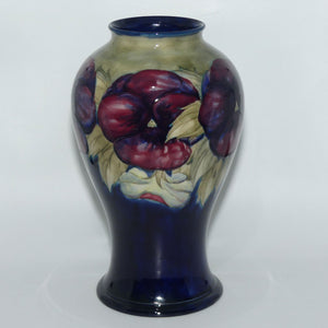 William Moorcroft Pansy on White tall vase | Shape 65/12