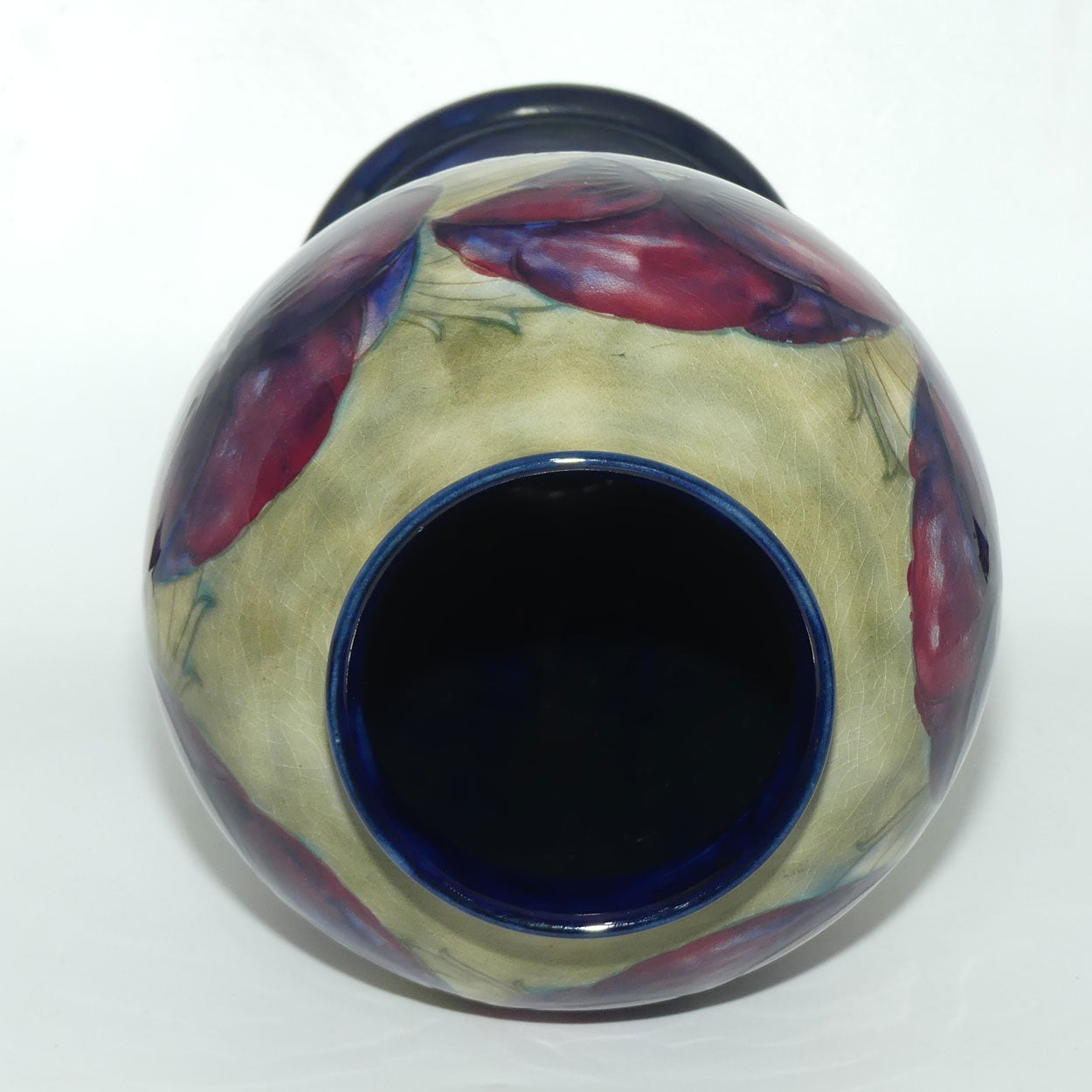 William Moorcroft Pansy on White tall vase | Shape 65/12