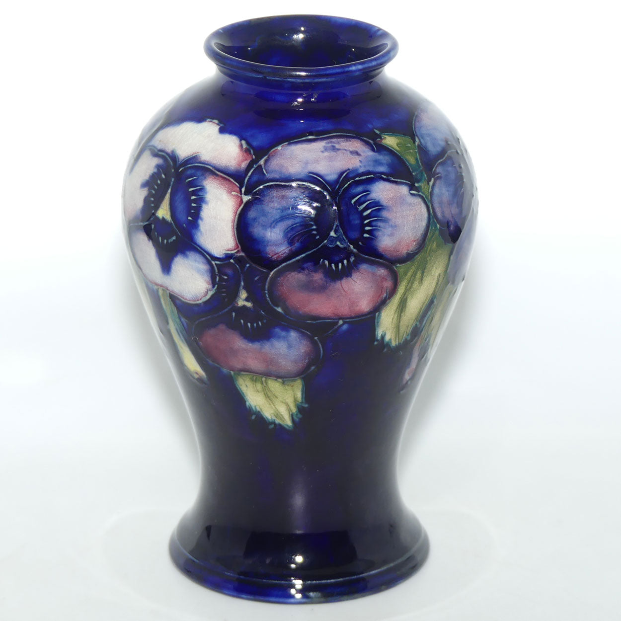 William Moorcroft Pansy bulbous vase