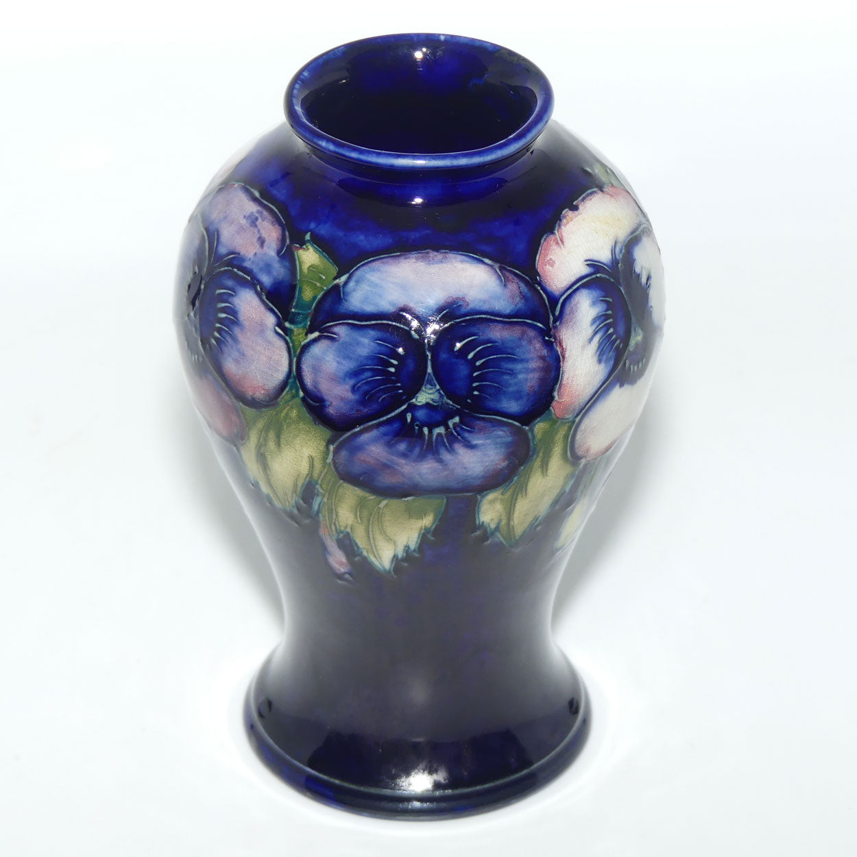 William Moorcroft Pansy bulbous vase