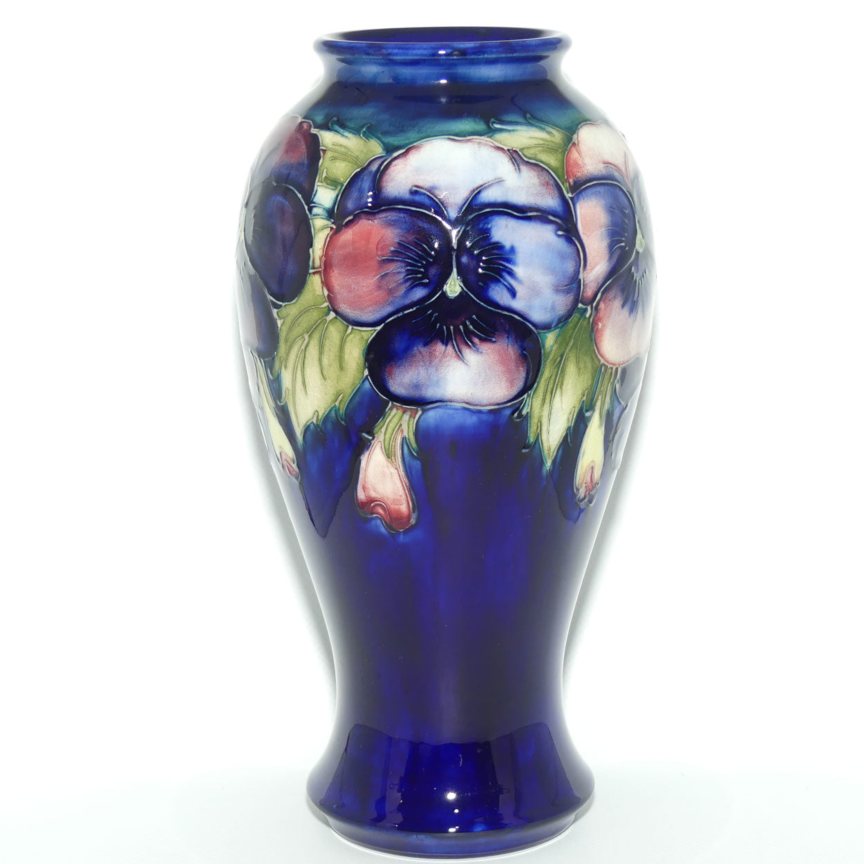 William Moorcroft Pansy tall bulbous vase