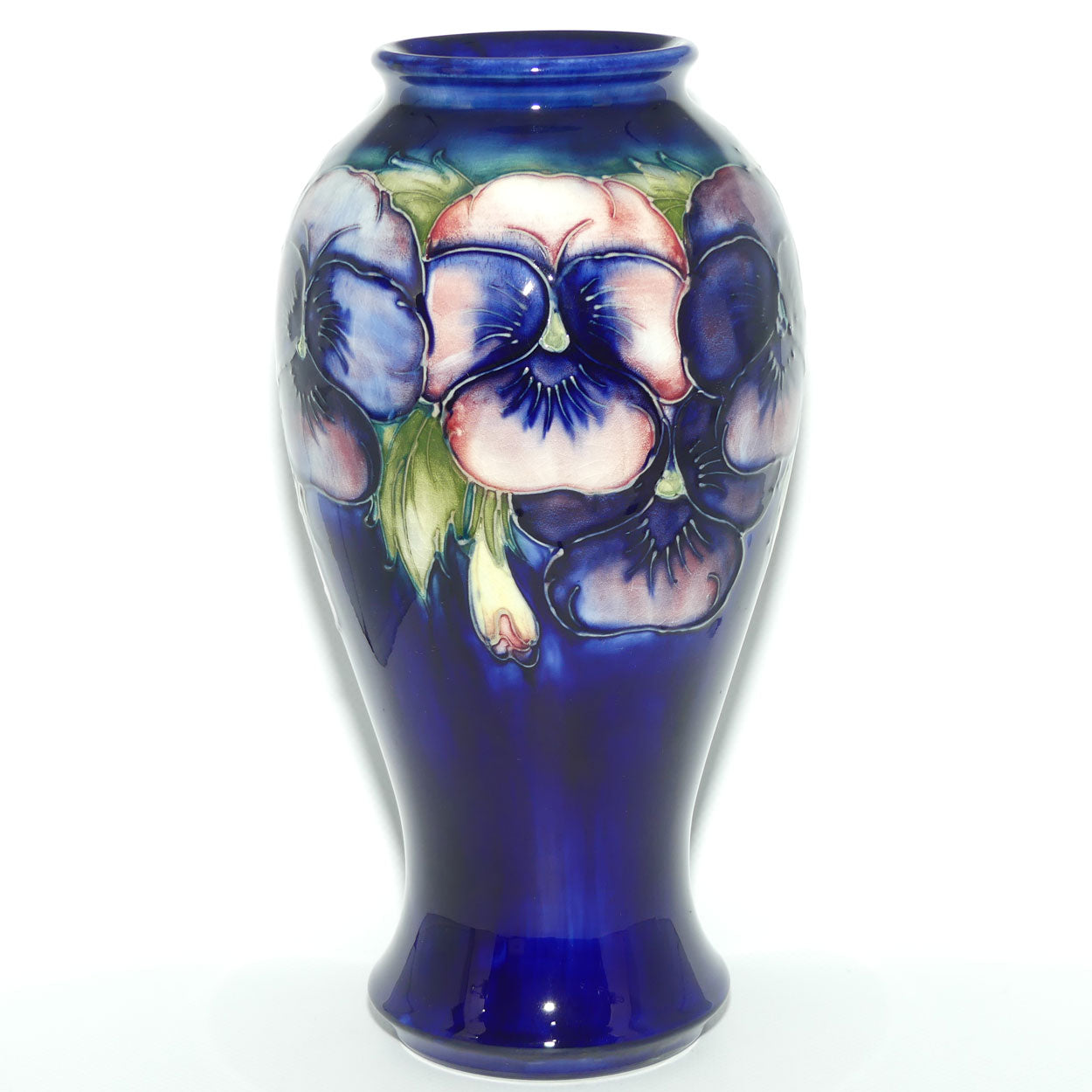 William Moorcroft Pansy tall bulbous vase
