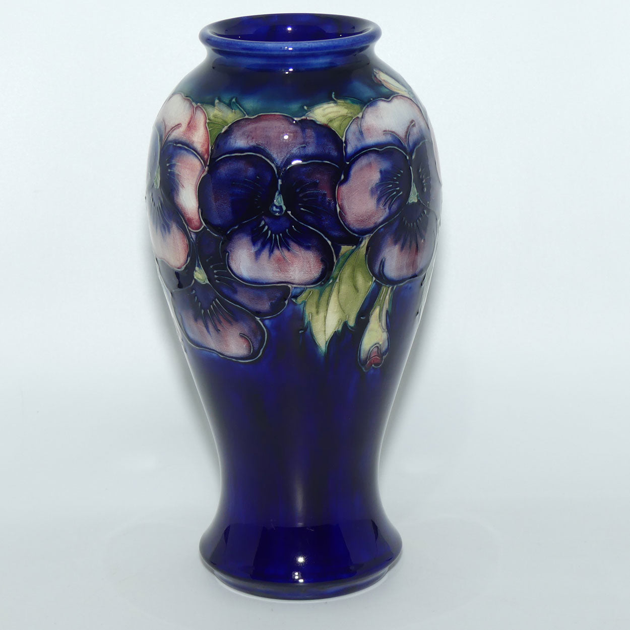 William Moorcroft Pansy tall bulbous vase