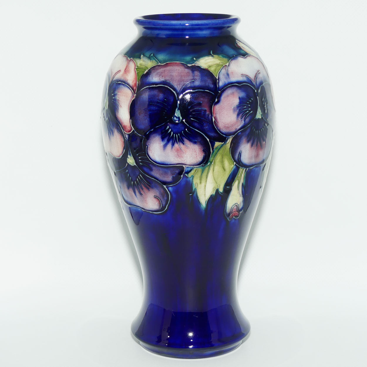William Moorcroft Pansy tall bulbous vase