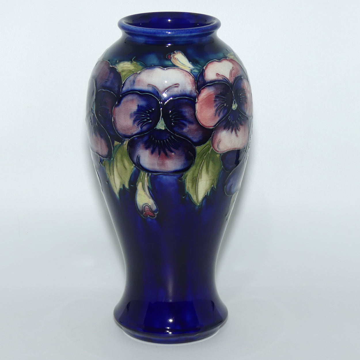 William Moorcroft Pansy tall bulbous vase