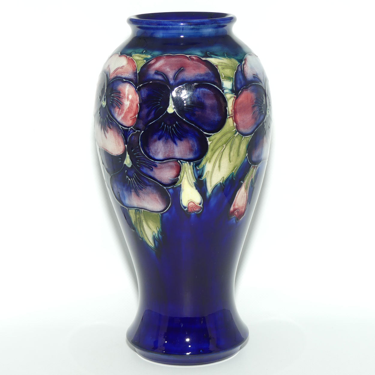 William Moorcroft Pansy tall bulbous vase