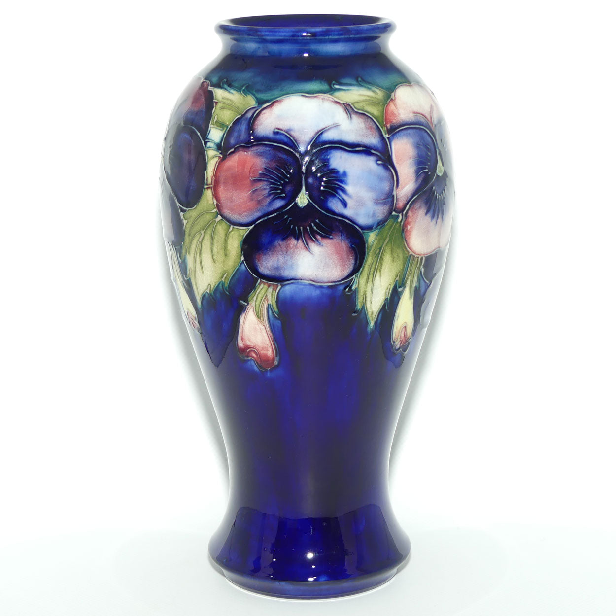 William Moorcroft Pansy tall bulbous vase