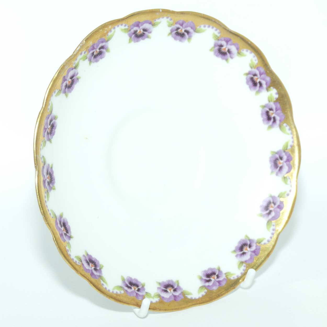 Jackson and Gosling Grosvenor China Pansy pattern trio