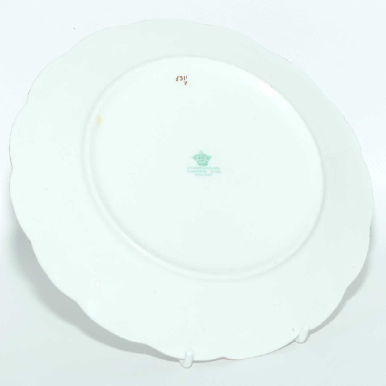Jackson and Gosling Grosvenor China Pansy pattern trio