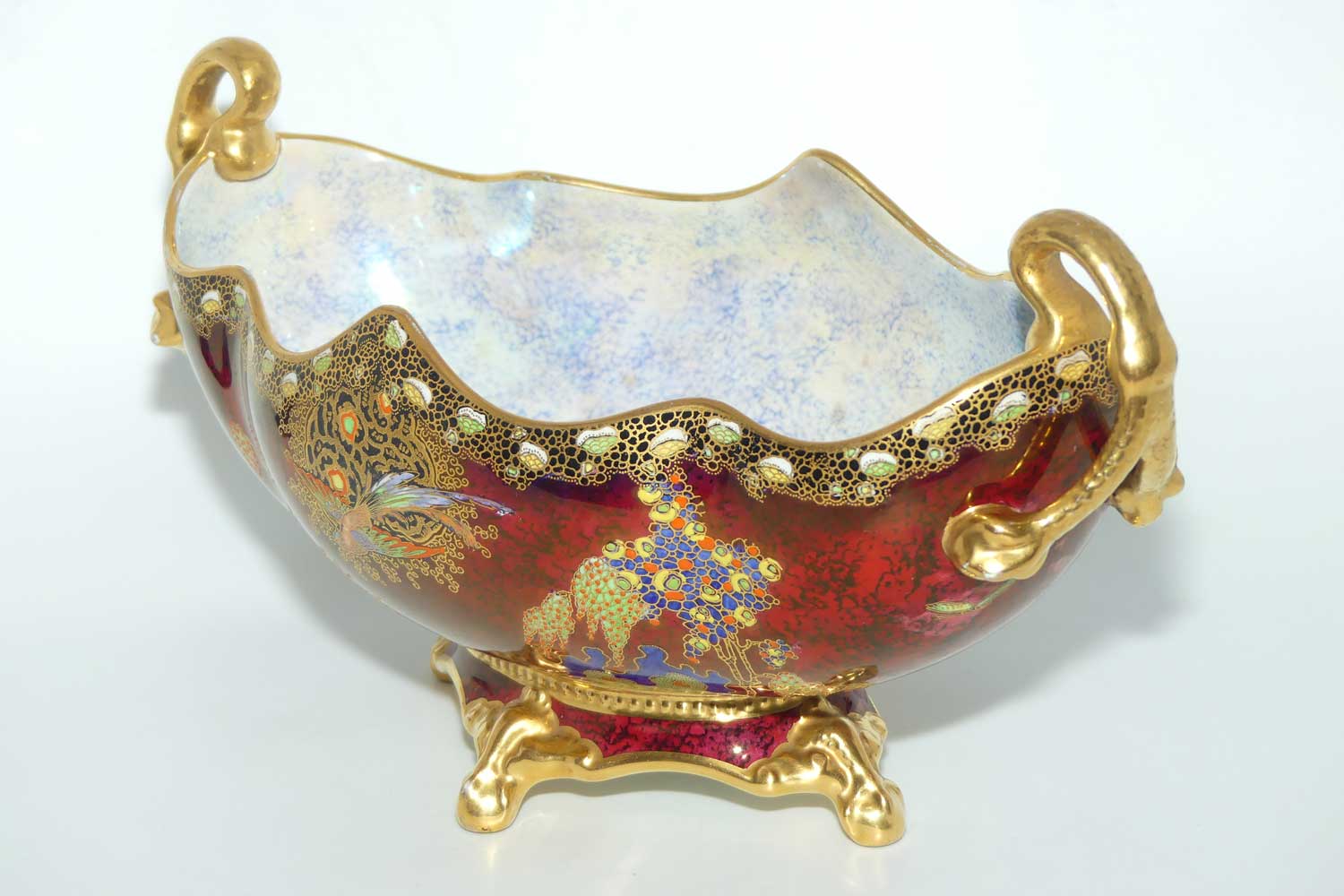 Carlton Ware Paradise Bird and Cloud gondola | Red Ground