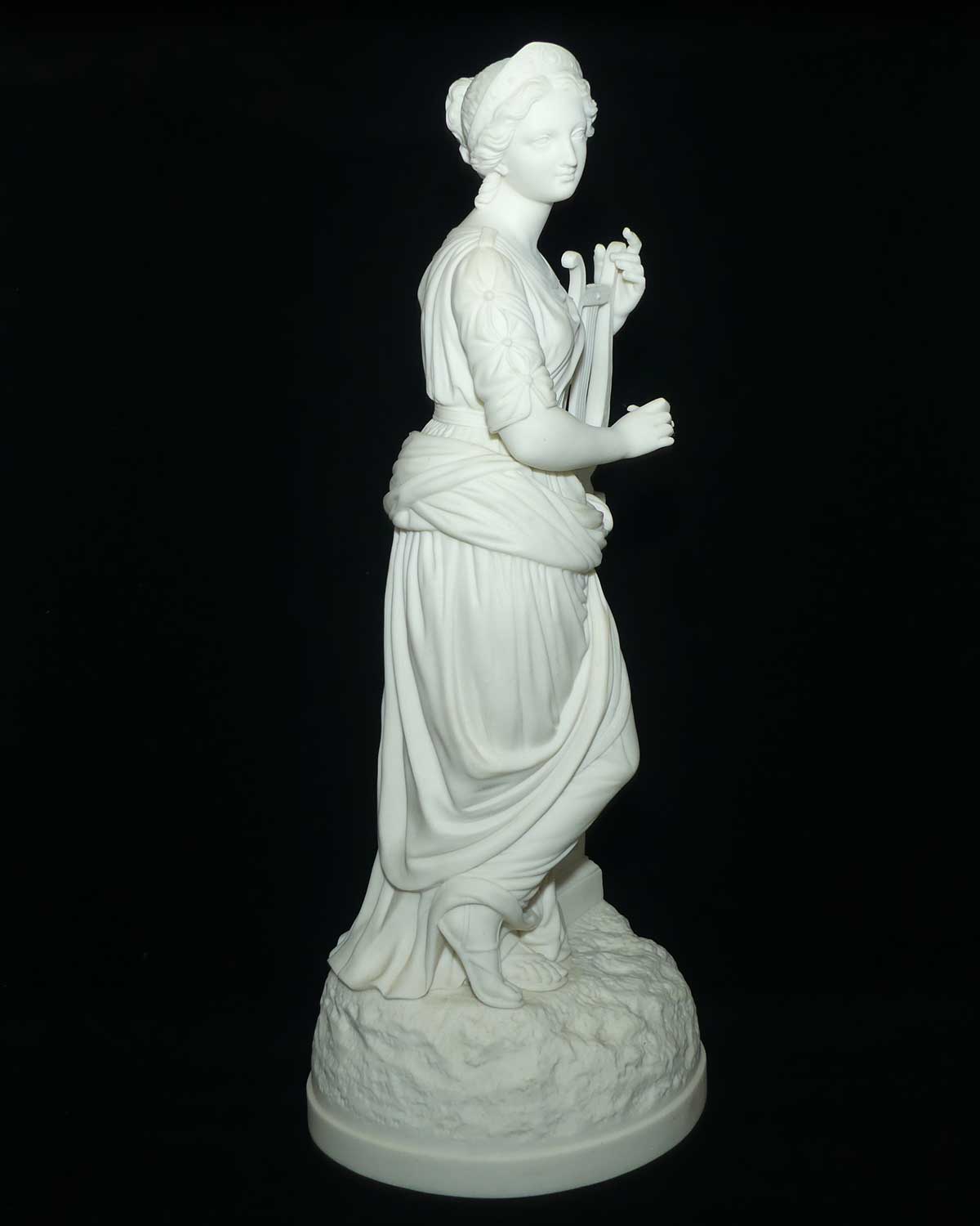 Victorian Parian figure of Terpsichore playing the Lyre