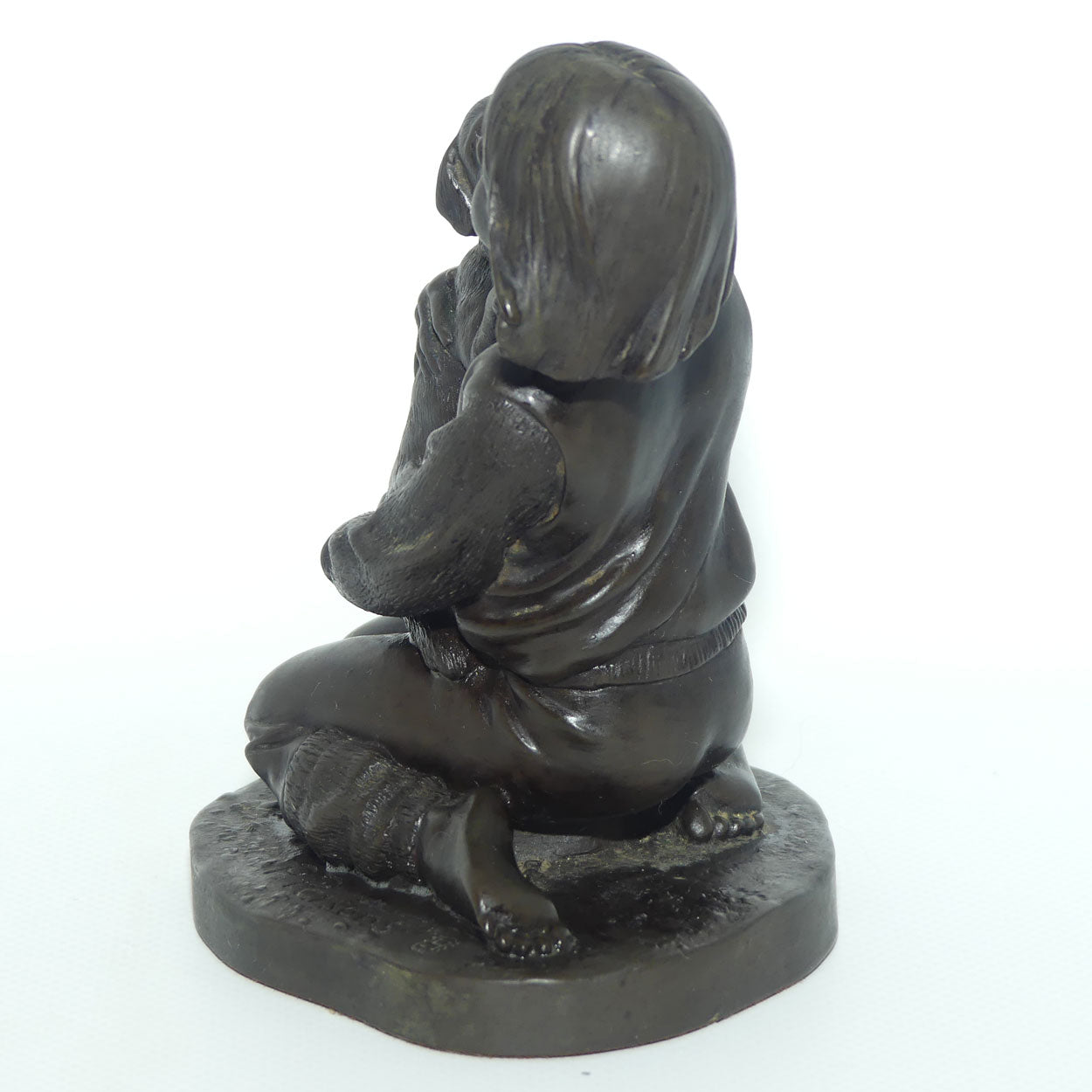 Heredities Cold Cast Bronze figure of a Girl with Puppy | Pauline Parsons
