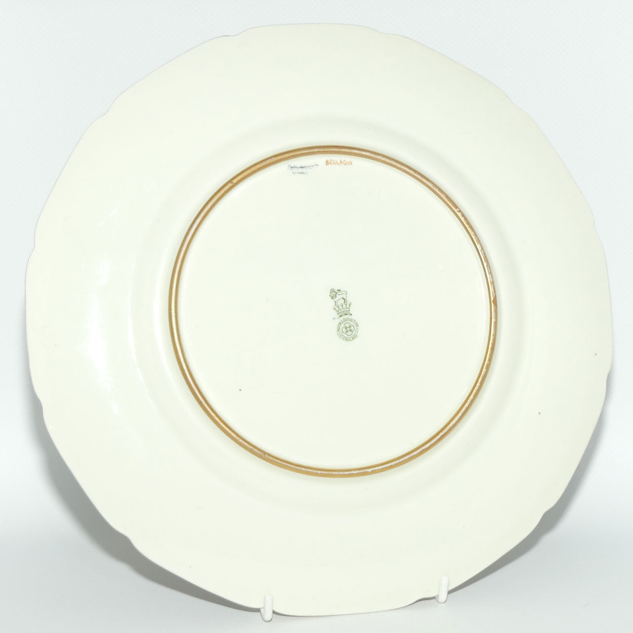 Royal Doulton hand painted Blue border & gilt plate Bellagio (N Parton)