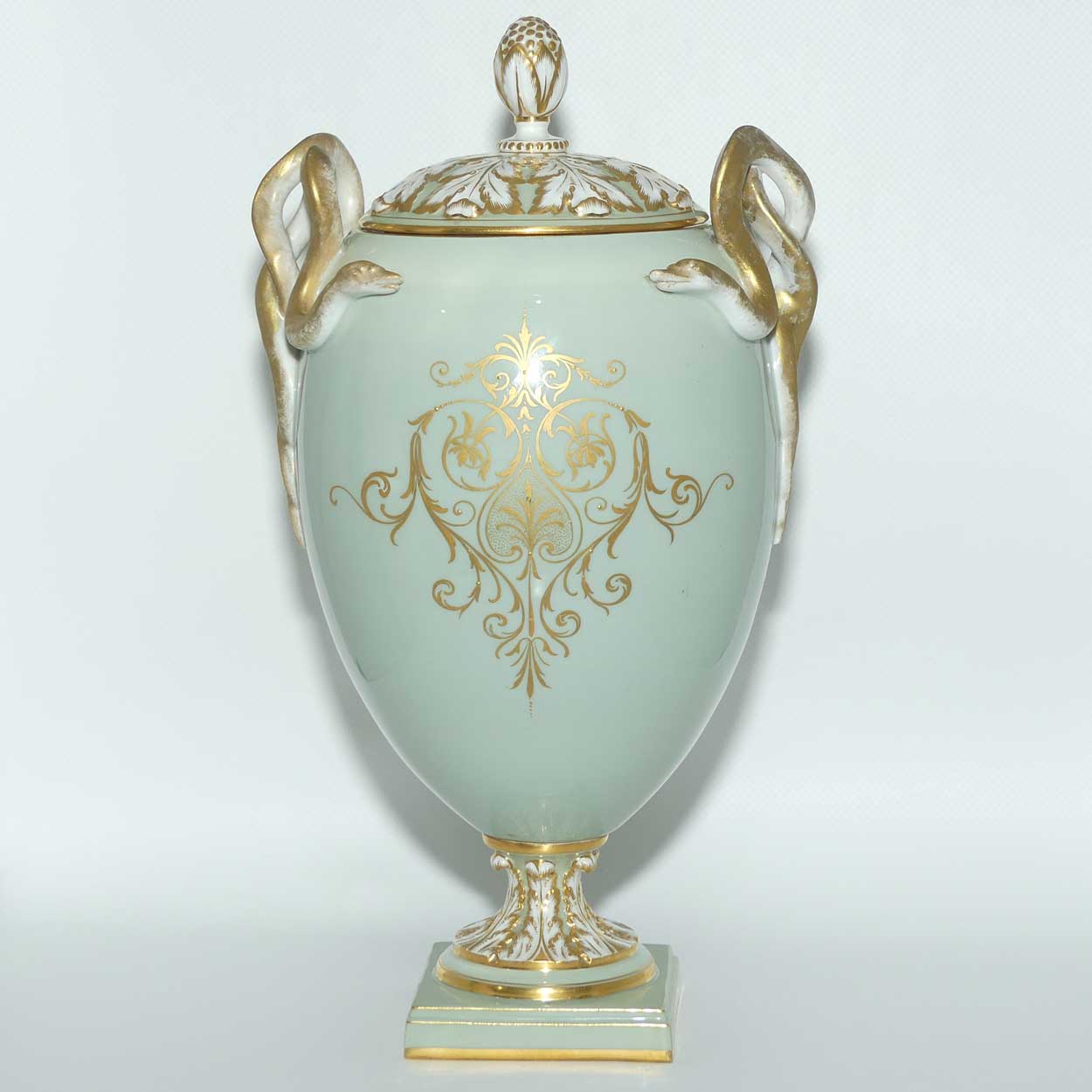 Meissen Pate sur Pate decoration Grecian maiden urn with serpentine handles