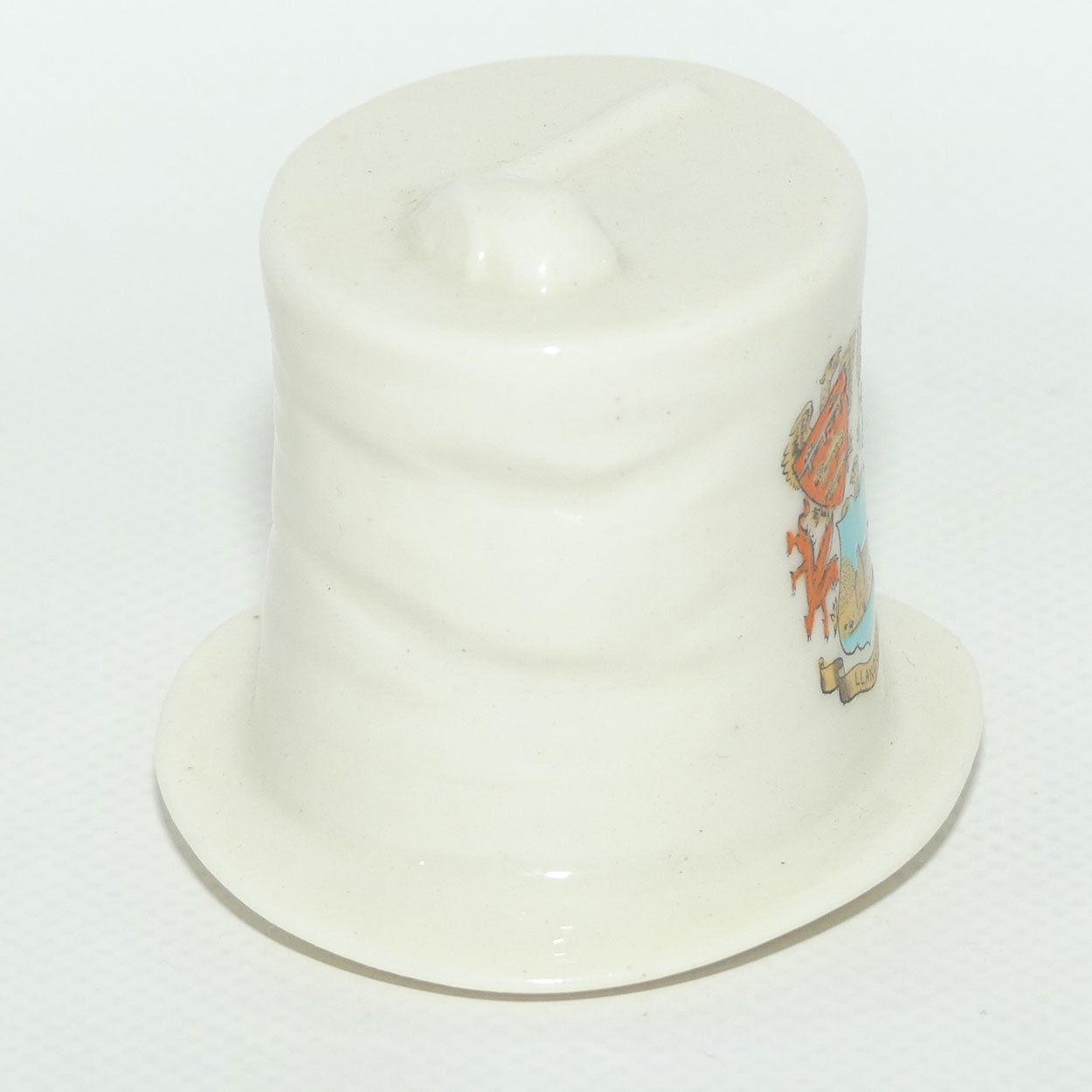 Shelley China souvenir miniature Pats Hat and Dudeen | Crested Llandudno Wales | c.1900