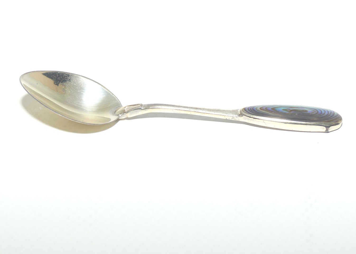 New Zealand Sterling Silver souvenir teaspoon | Paua Shell set handle