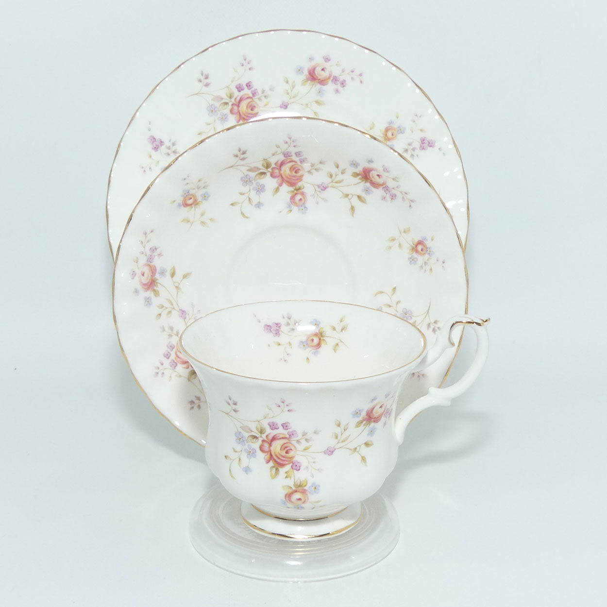Royal Albert Bone China England Peach Rose trio