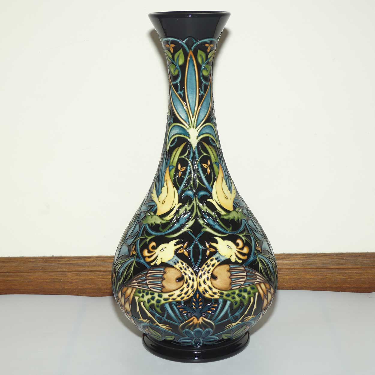 Moorcroft Peacock and Dragons 80/16 vase | Num Ed #8