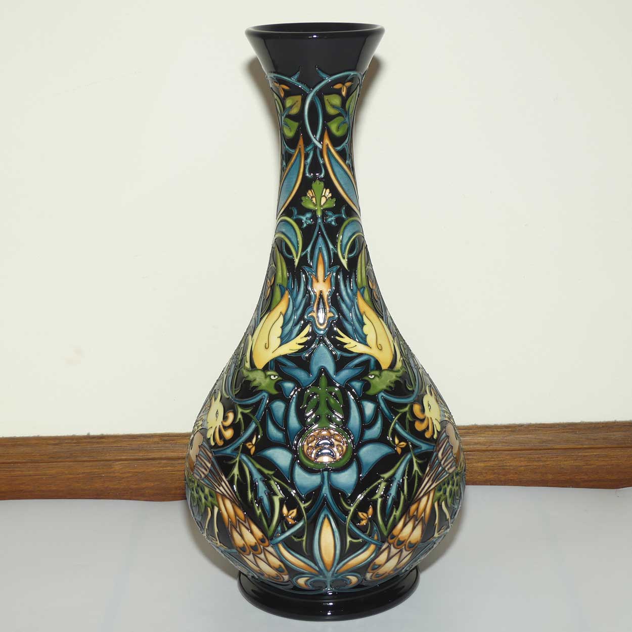 Moorcroft Peacock and Dragons 80/16 vase | Num Ed #8
