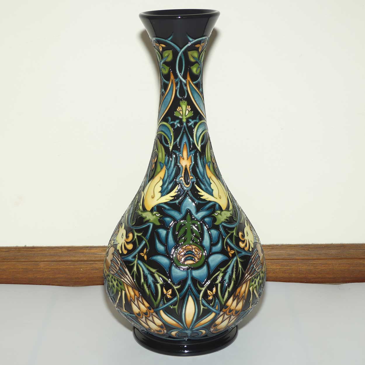 Moorcroft Peacock and Dragons 80/16 vase | Num Ed #8