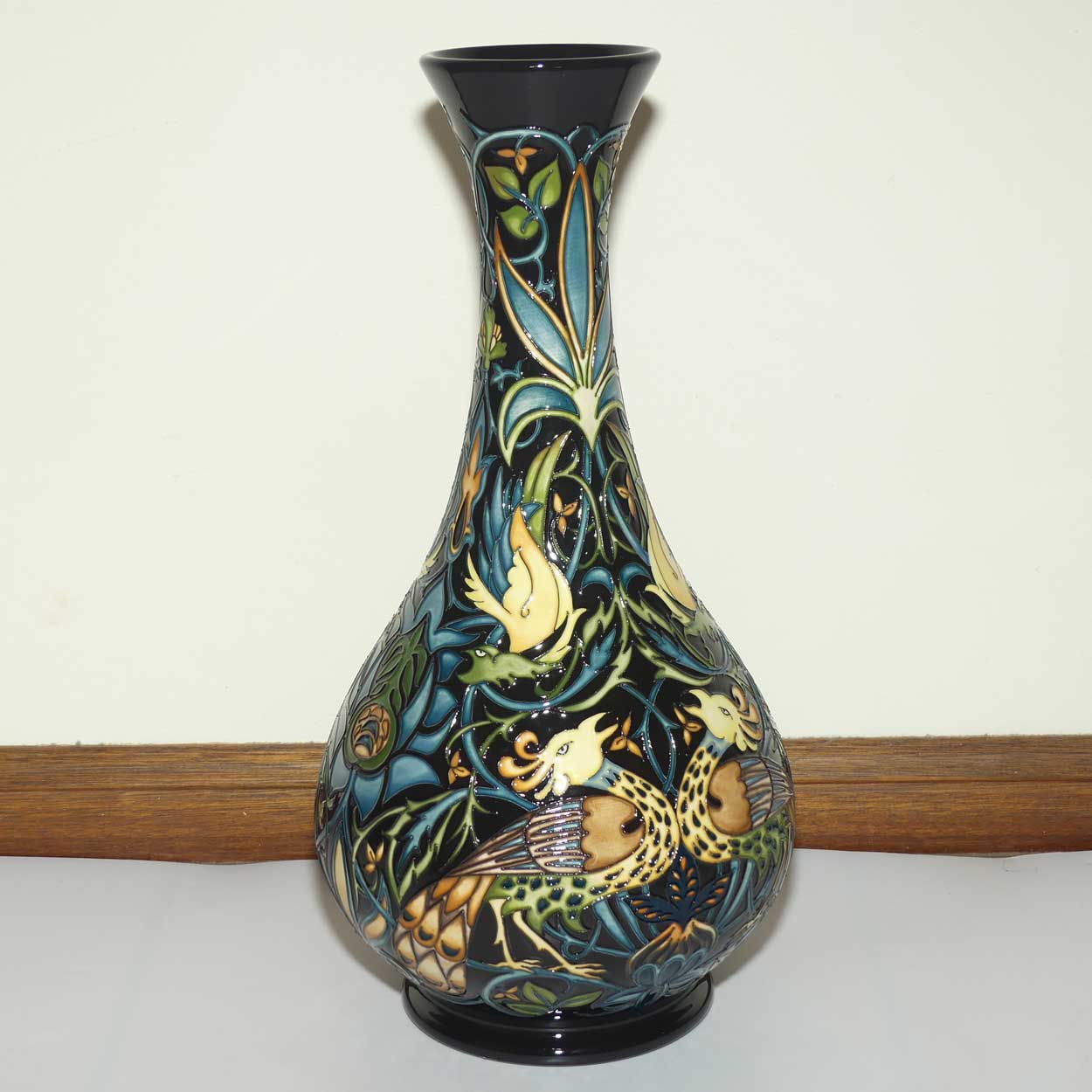 Moorcroft Peacock and Dragons 80/16 vase | Num Ed #8