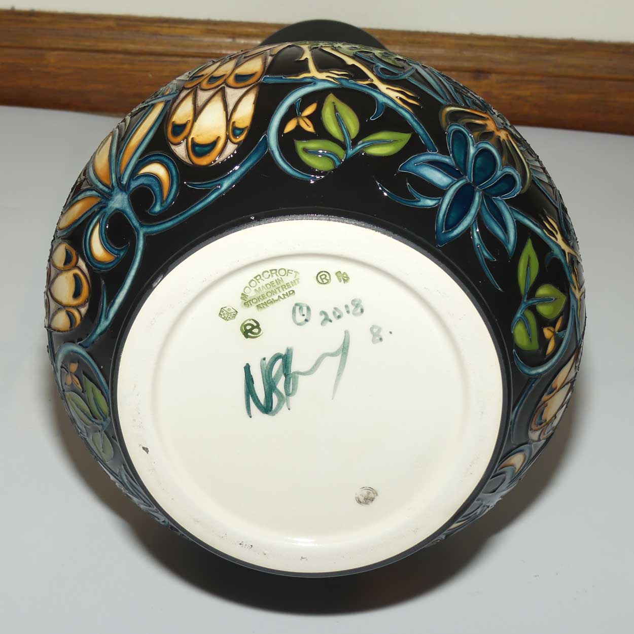 Moorcroft Peacock and Dragons 80/16 vase | Num Ed #8