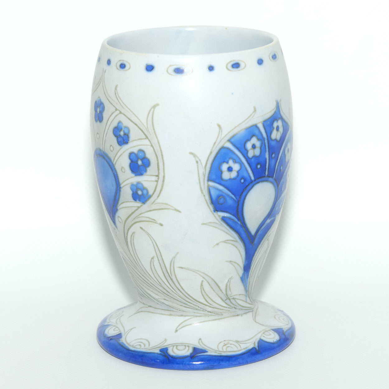 William Moorcroft Art Deco Peacock Feather vase | Salt Glaze