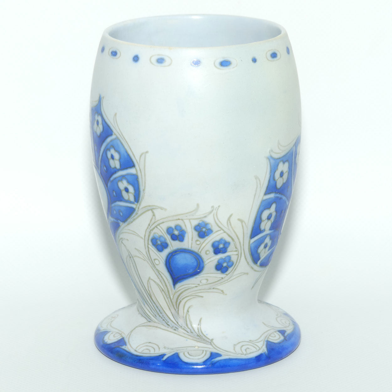 William Moorcroft Art Deco Peacock Feather vase | Salt Glaze