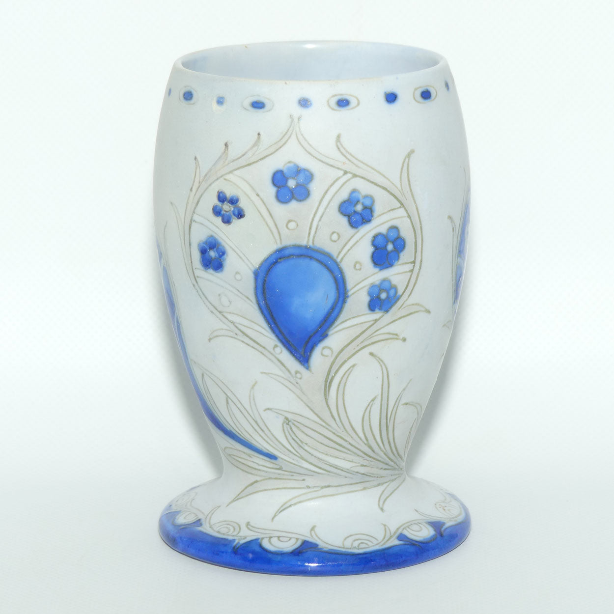 William Moorcroft Art Deco Peacock Feather vase | Salt Glaze