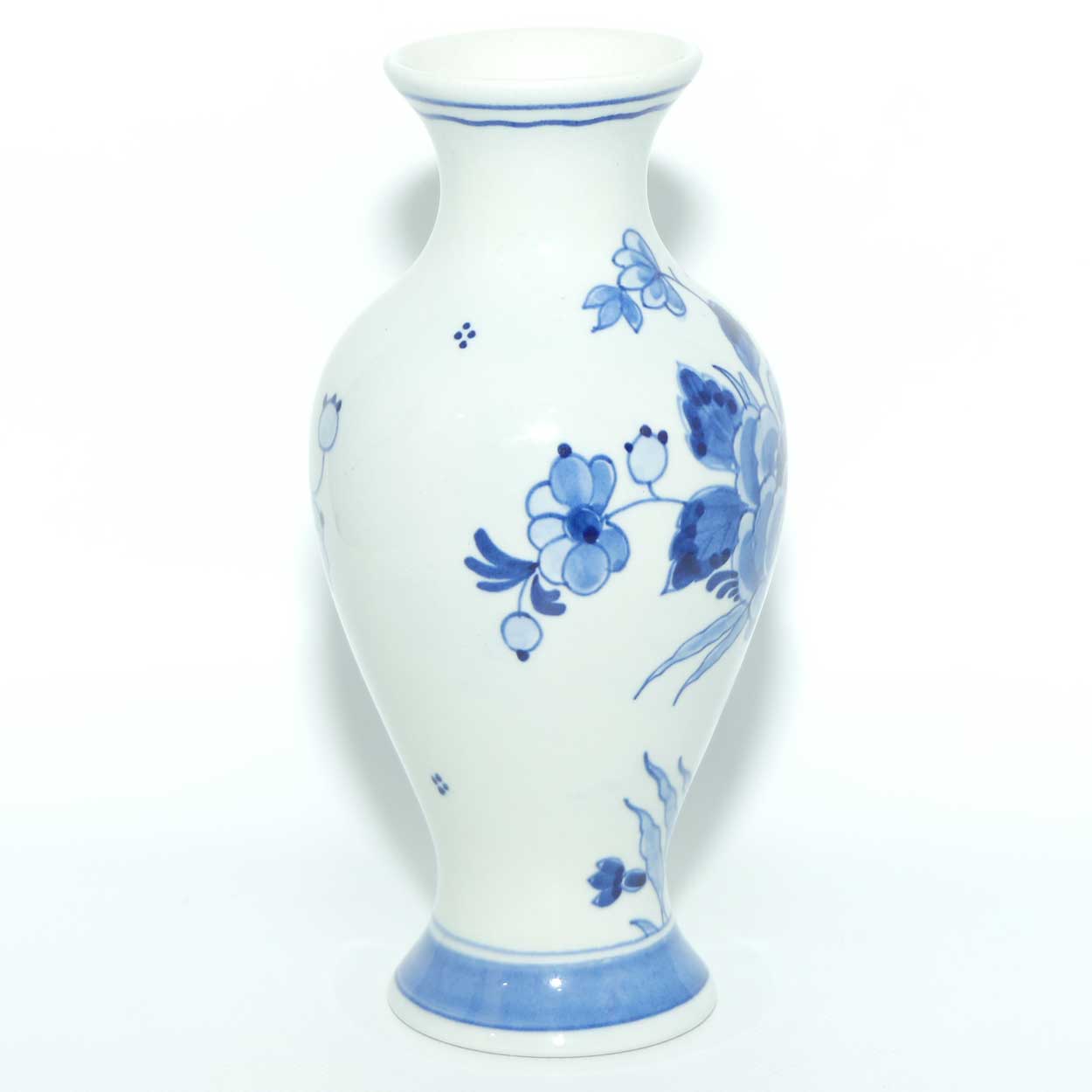 Delft Blue classical waisted shape Peacock vase