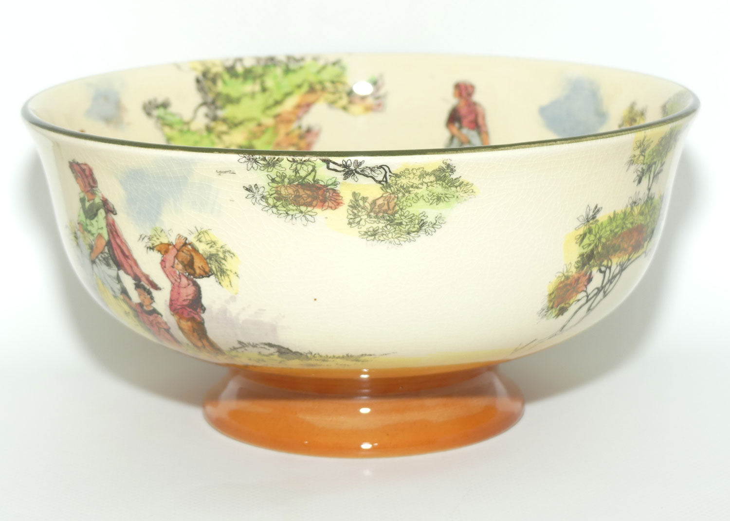 Royal Doulton Gleaners and Gypsies pedestal fruit bowl D4983