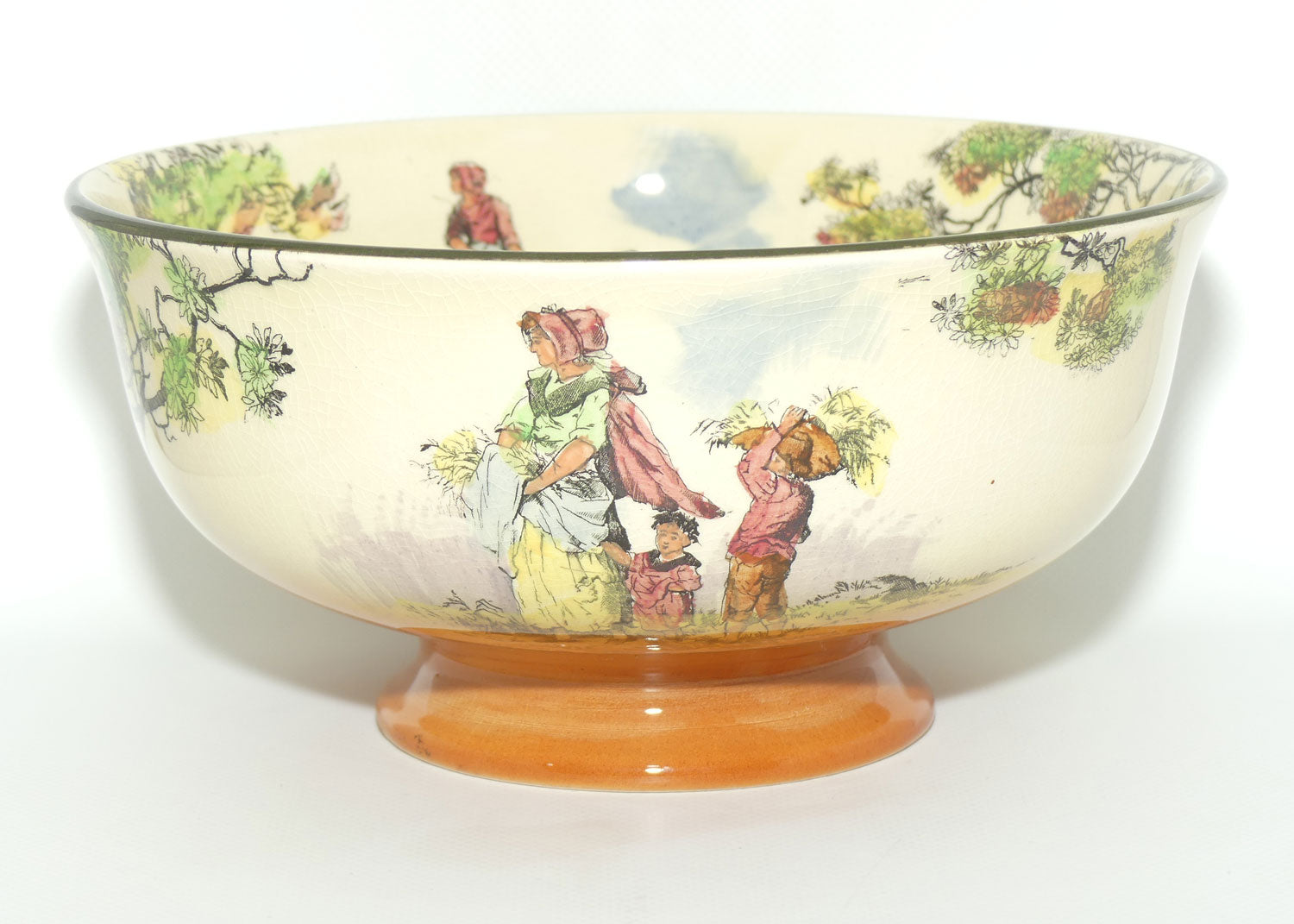 Royal Doulton Gleaners and Gypsies pedestal fruit bowl D4983