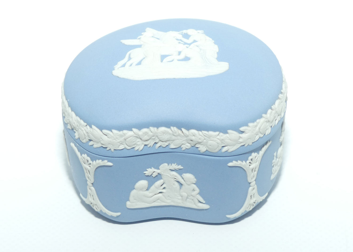 Wedgwood Jasper | White on Pale Blue | Maidens and Pegasus Bean Shape trinket