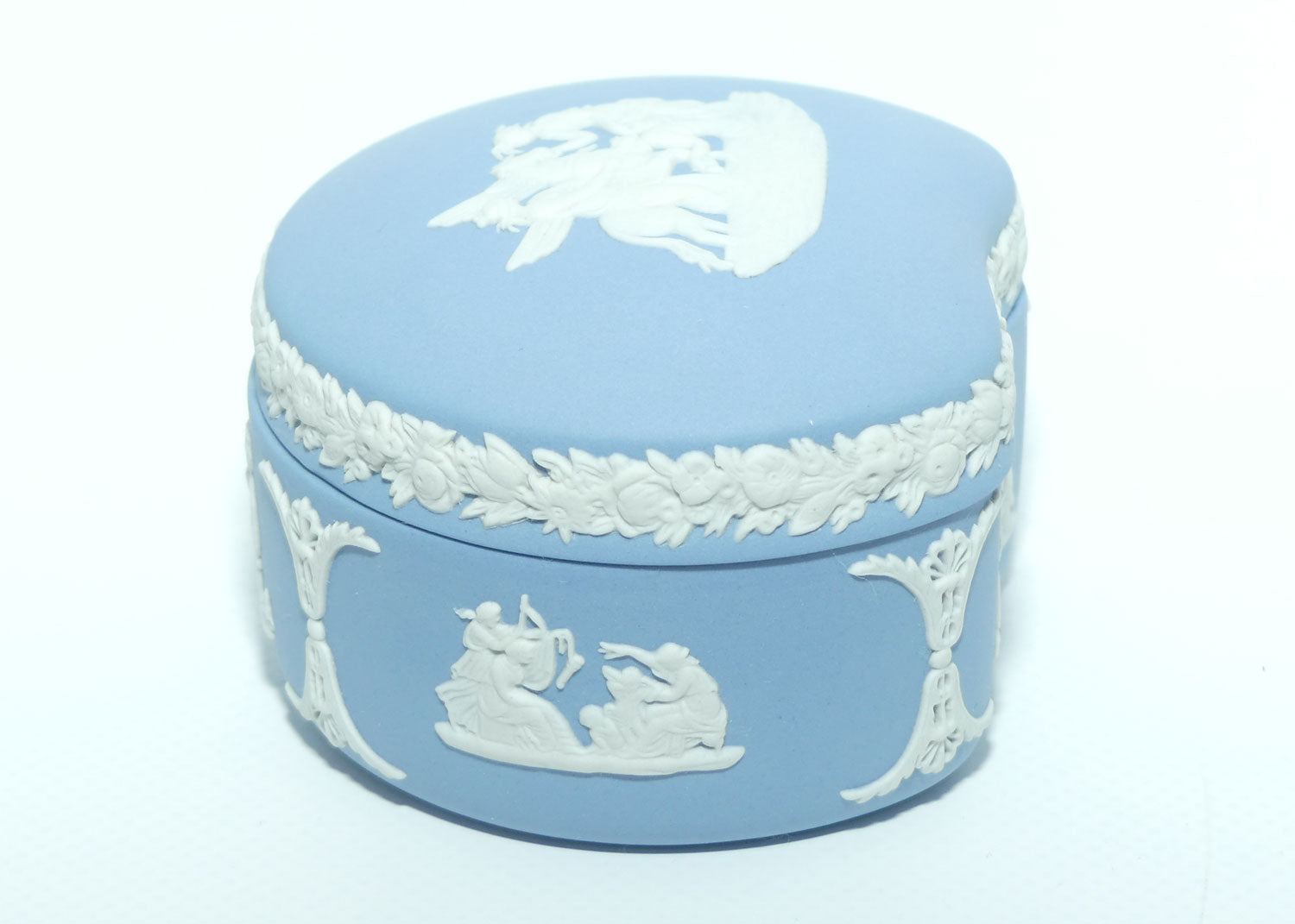 Wedgwood Jasper | White on Pale Blue | Maidens and Pegasus Bean Shape trinket