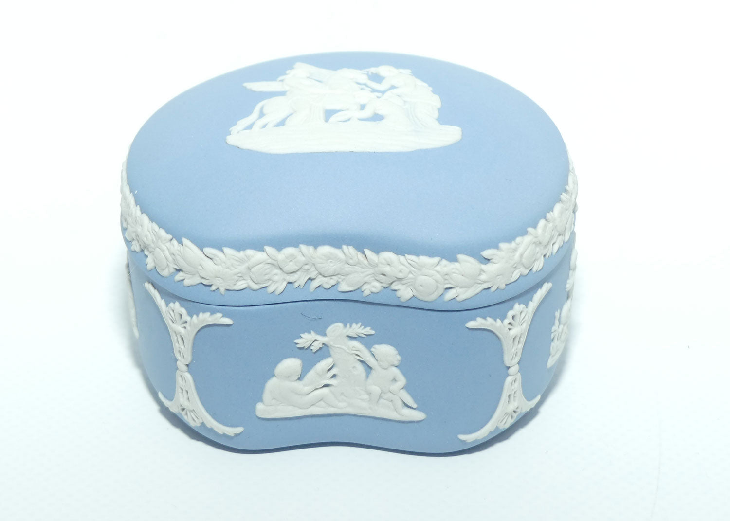 Wedgwood Jasper | White on Pale Blue | Maidens and Pegasus Bean Shape trinket