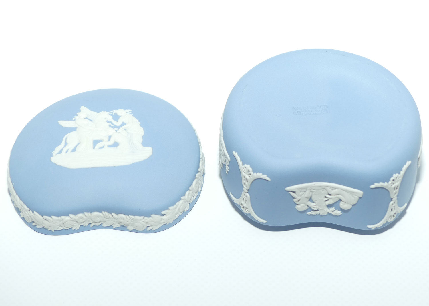 Wedgwood Jasper | White on Pale Blue | Maidens and Pegasus Bean Shape trinket