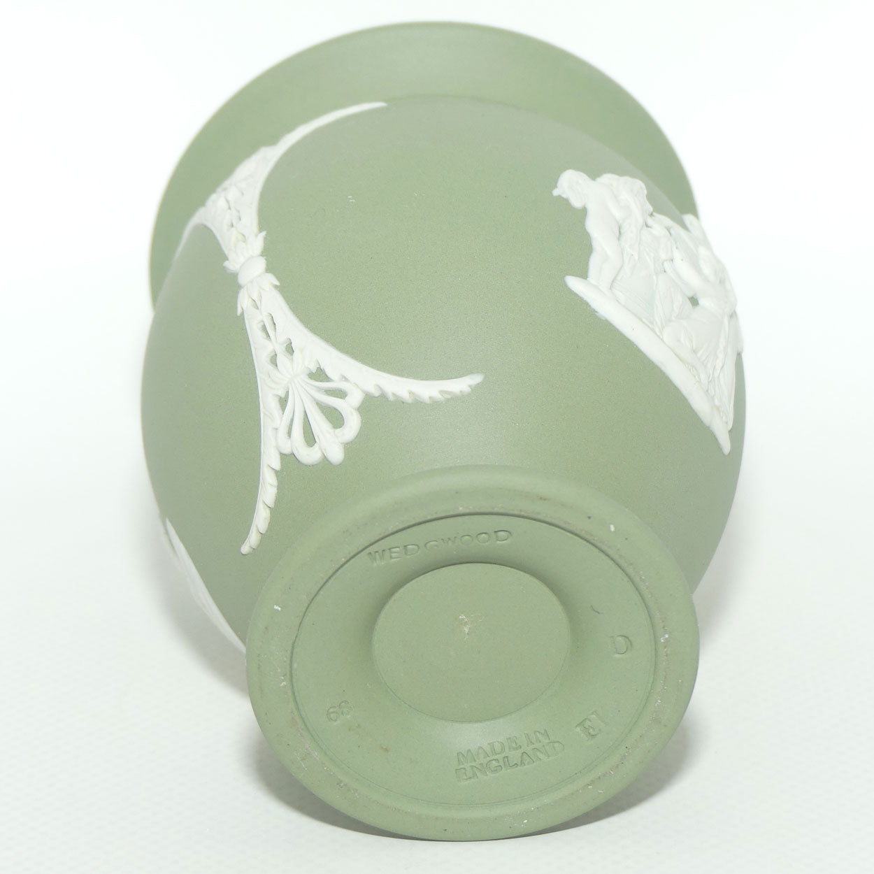 Wedgwood Jasper | White on Sage Green | Grecian Maidens and Pegasus vase