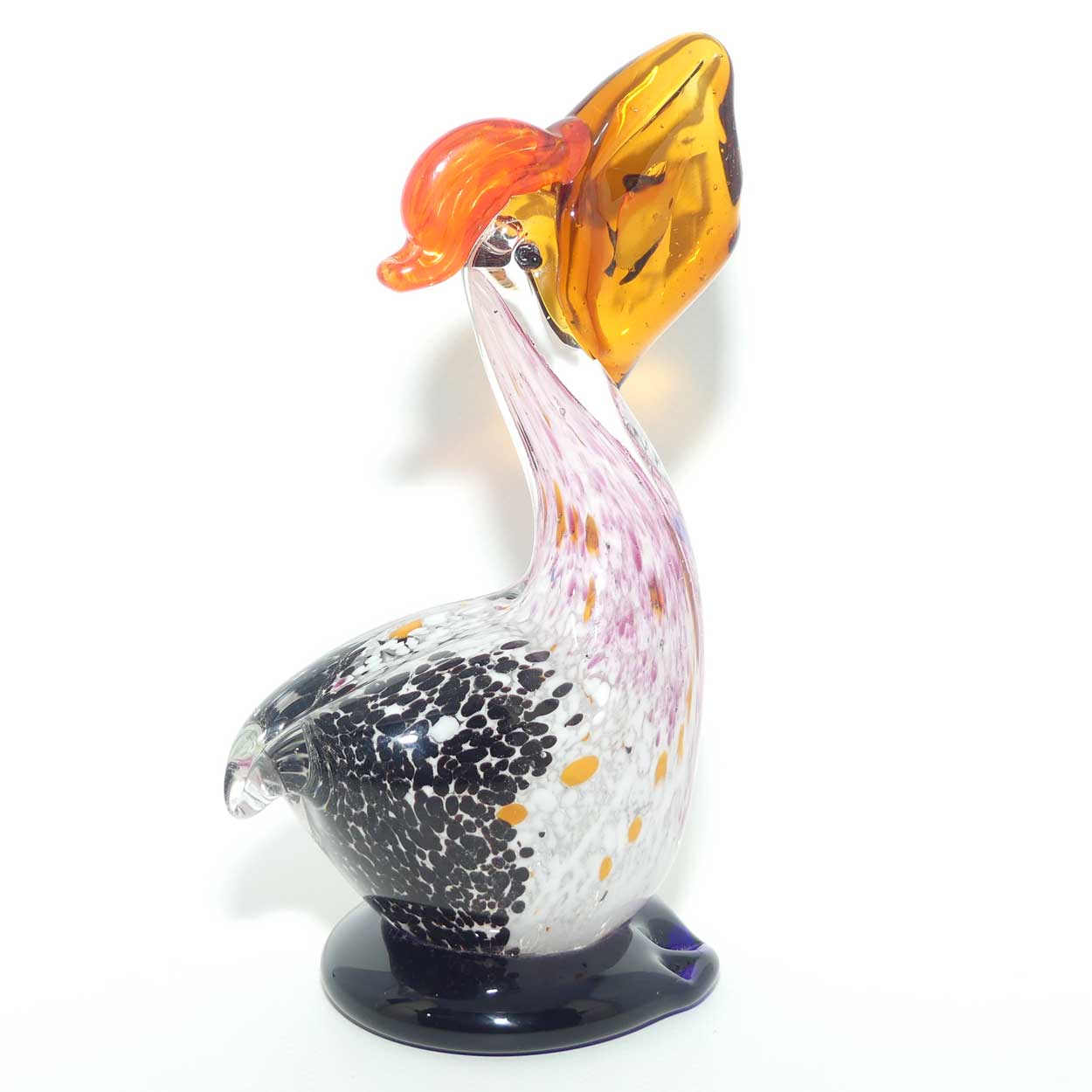 Studio Art Glass Pelican with Fish in Beak