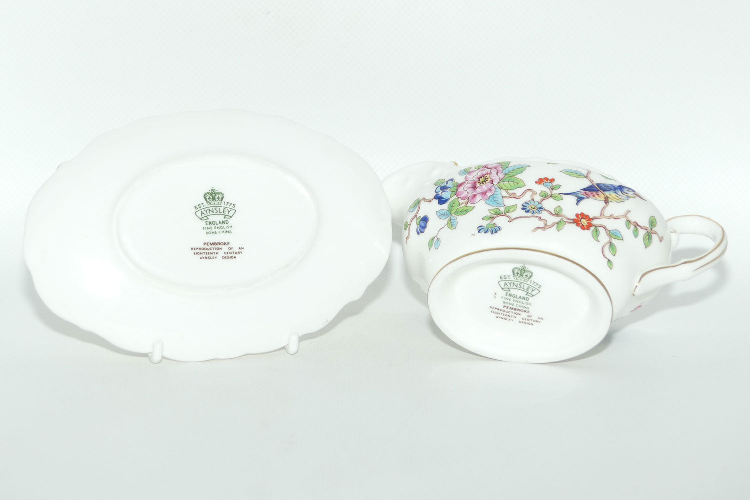 Aynsley Pembroke pattern mayonaise jug and saucer