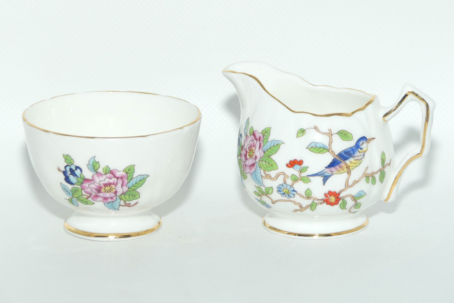 Aynsley Pembroke pattern milk jug and sugar bowl | small size