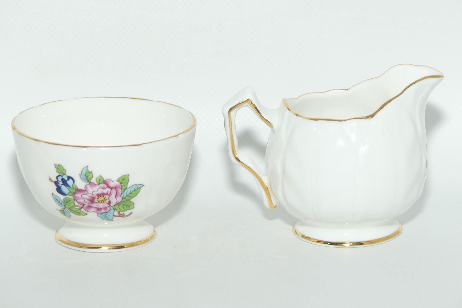 Aynsley Pembroke pattern milk jug and sugar bowl | small size