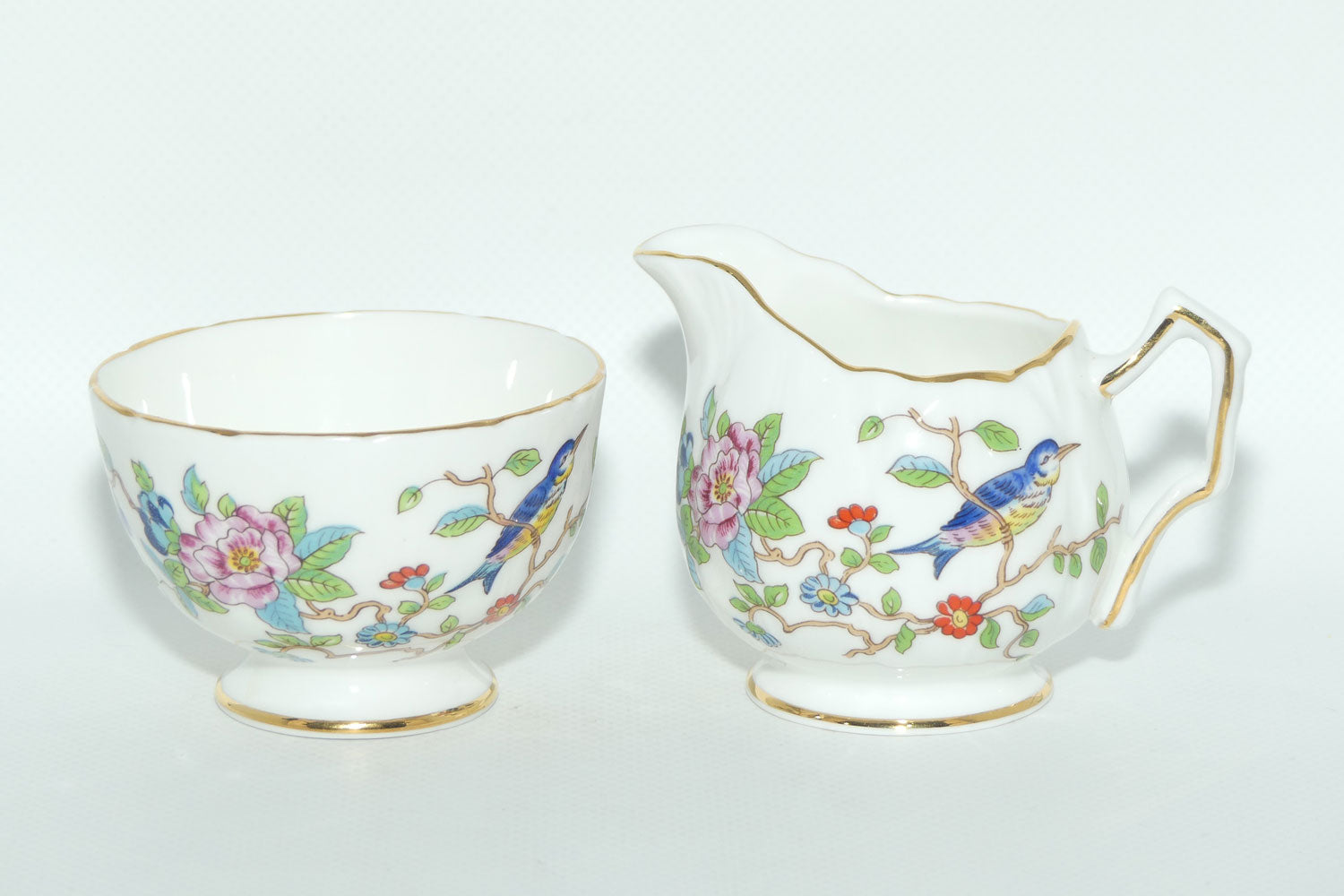 Aynsley Pembroke pattern milk jug and sugar bowl | small size