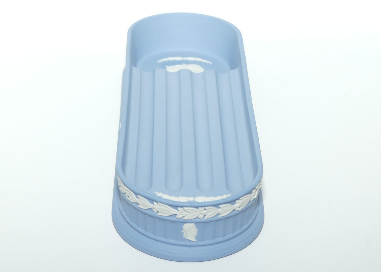 Wedgwood Jasper | White on Pale Blue | desk pen tray