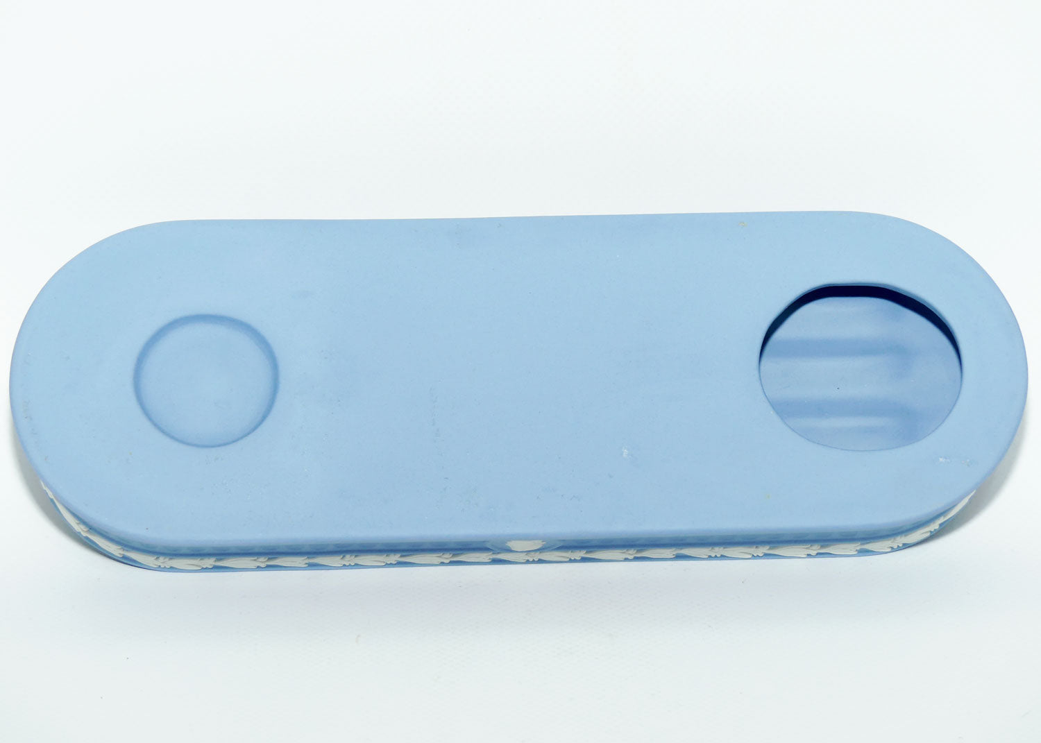 Wedgwood Jasper | White on Pale Blue | desk pen tray
