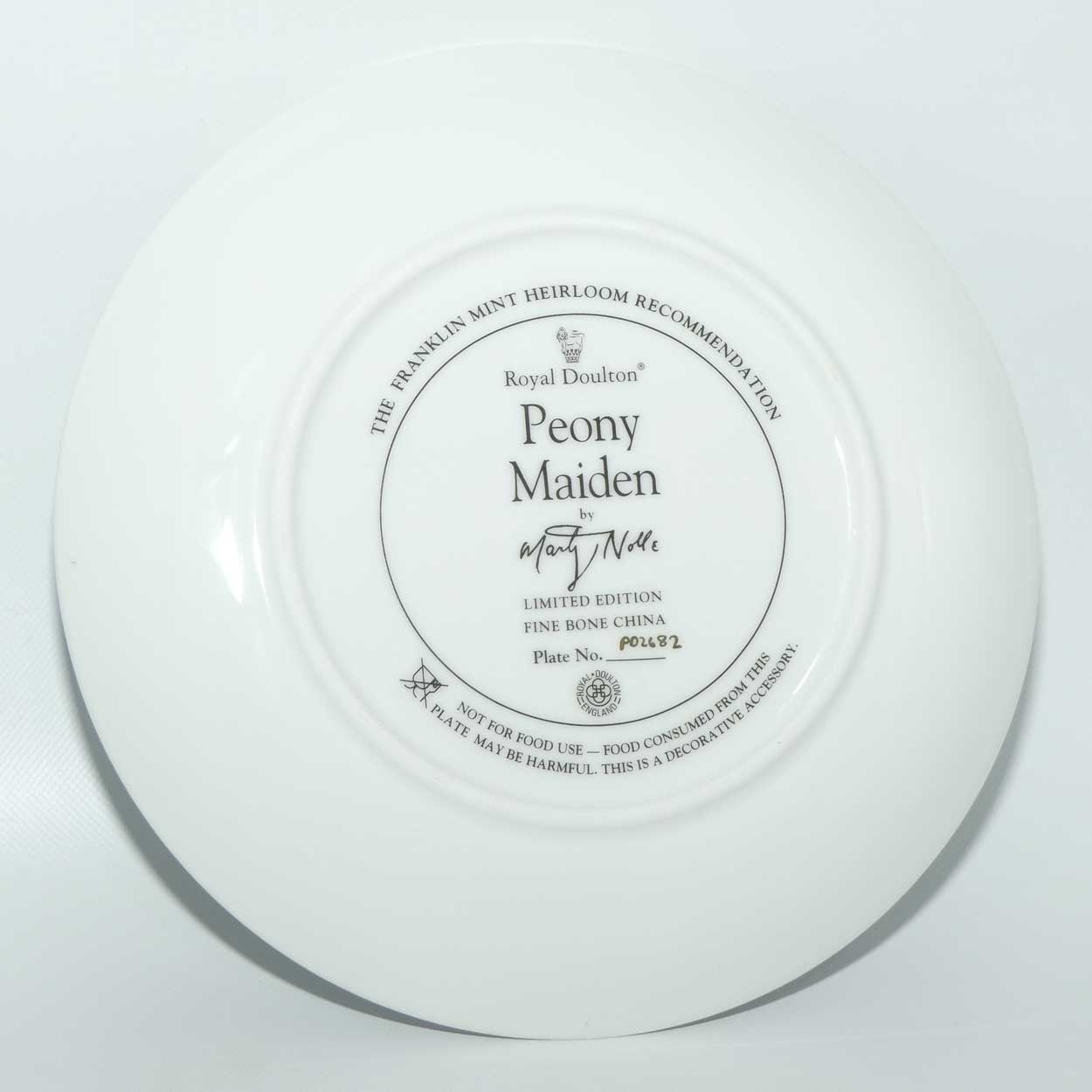 Royal Doulton Flower Maiden plate by Marty Noble | Peony Maiden