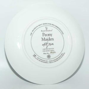 Royal Doulton Flower Maiden plate by Marty Noble | Peony Maiden